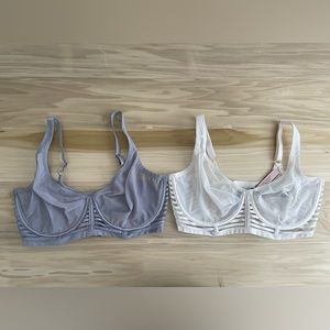 2 Victoria's Secret Luxe Mesh Unlined Sheer Bra DDD36
